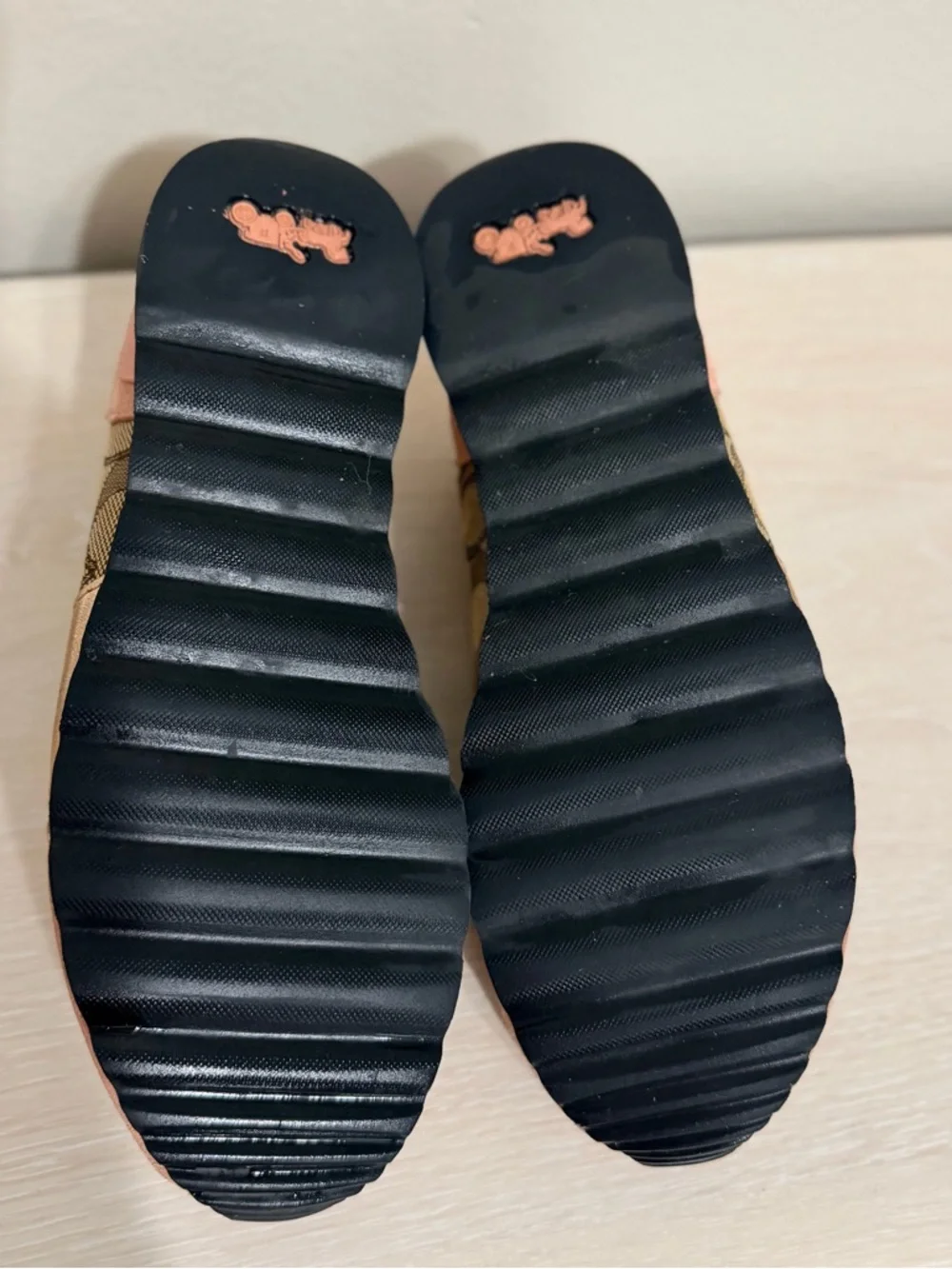 Coach Pink & Tan Signature Logo Sneakers - Picture 5 of 8